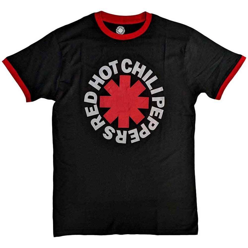 Red Hot Chili Peppers Ringer T-Shirt Asterix Rock Official Band Black New
