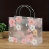1pc Princess Floral PVC Tote Bag Transparent Birthday Party Gift Bag with Pink Cherry Blossom Design, Perfect for Christmas, Thanksgiving