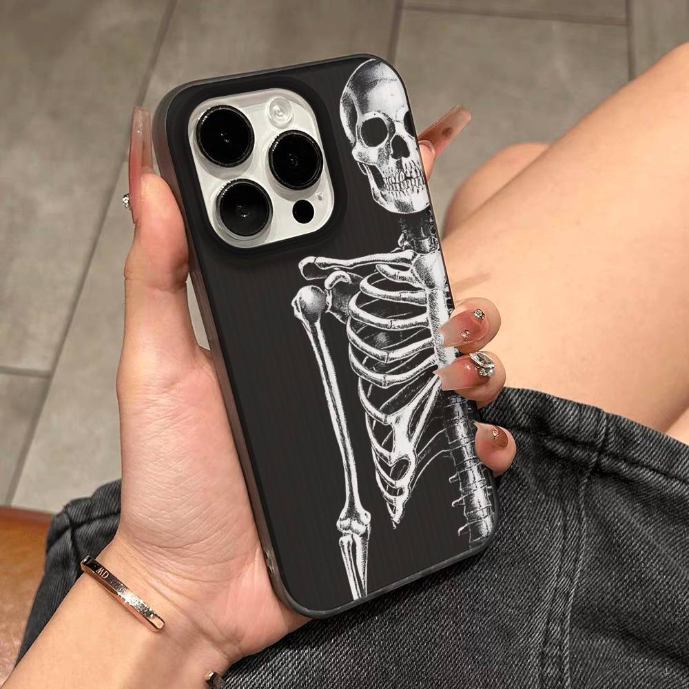 Radiological Human Organs Skeleton Phone Case For IPhone 17 16 15 11 12 13 14 Pro Max Soft Corrugated Silicone Cover Case