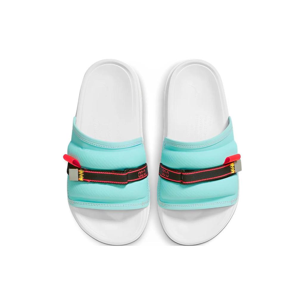 Air Jordan Super Play Slide 'Island Green Laser Orange' (Unisex) Island Green / Laser Orange / White / Black / Lightning Crimson / Metallic Silver