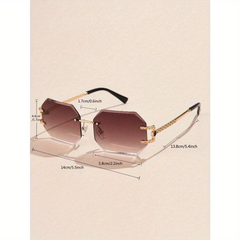 1pc Women's Metal Frameless Square Small Frame Hollow Design Vintage Sexy Elegant Decorative Fashion Glasses, Suitable For Daily, Holiday