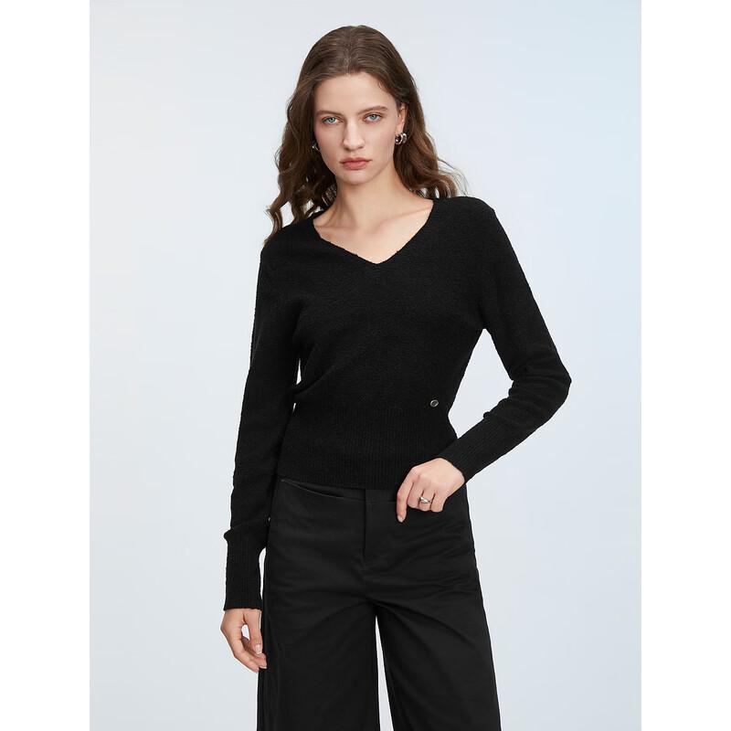 ELLE Maglione a collo a V da donna
