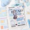 1 Roll PET Glitter Sand Die-Cut Tape Stickers, Note-Style Design for Journal Decoration & DIY
