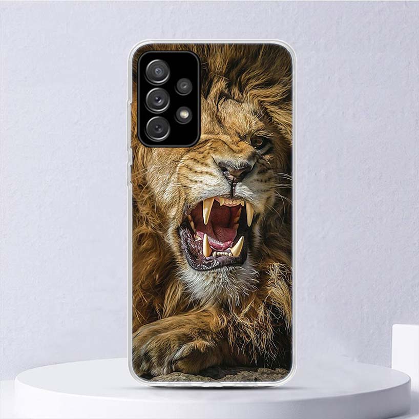 Lion Alpha Male Cub Soft Case For Samsung Galaxy A15 A14 A13 A12 A55 A54 A53 A52 Phone Cover A35 A32 A33 A25 A23 A22 A05S A04S G
