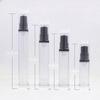 In Stock 5ml 10ml 12ml 15ml Black and Clear AS Mini Serum Sample Airless Lotion Bottle With Black Pump