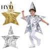 Vijfhoekige Ster Jurk Zilver/Goud Kerststal Kostuum voor Kinderen Kerstscène Podiumoptreden Cosplay Outfits Zondagsschool Kerkbenodigdheden