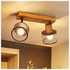 Spot Encastré NETTLIFE Spot Encastré En Bois 2 Douilles E14 Métal Noir