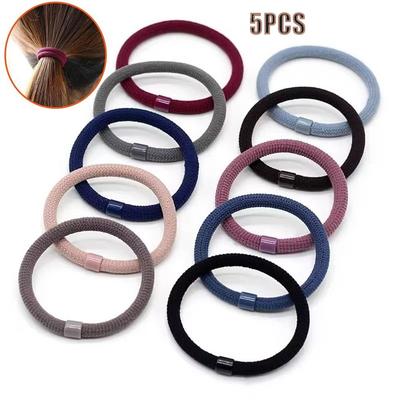 5PCS Durable Mix Color Hair Ties High Elastic Styling Decoration Scrunchies Knitted Hair Rope for Women Girls