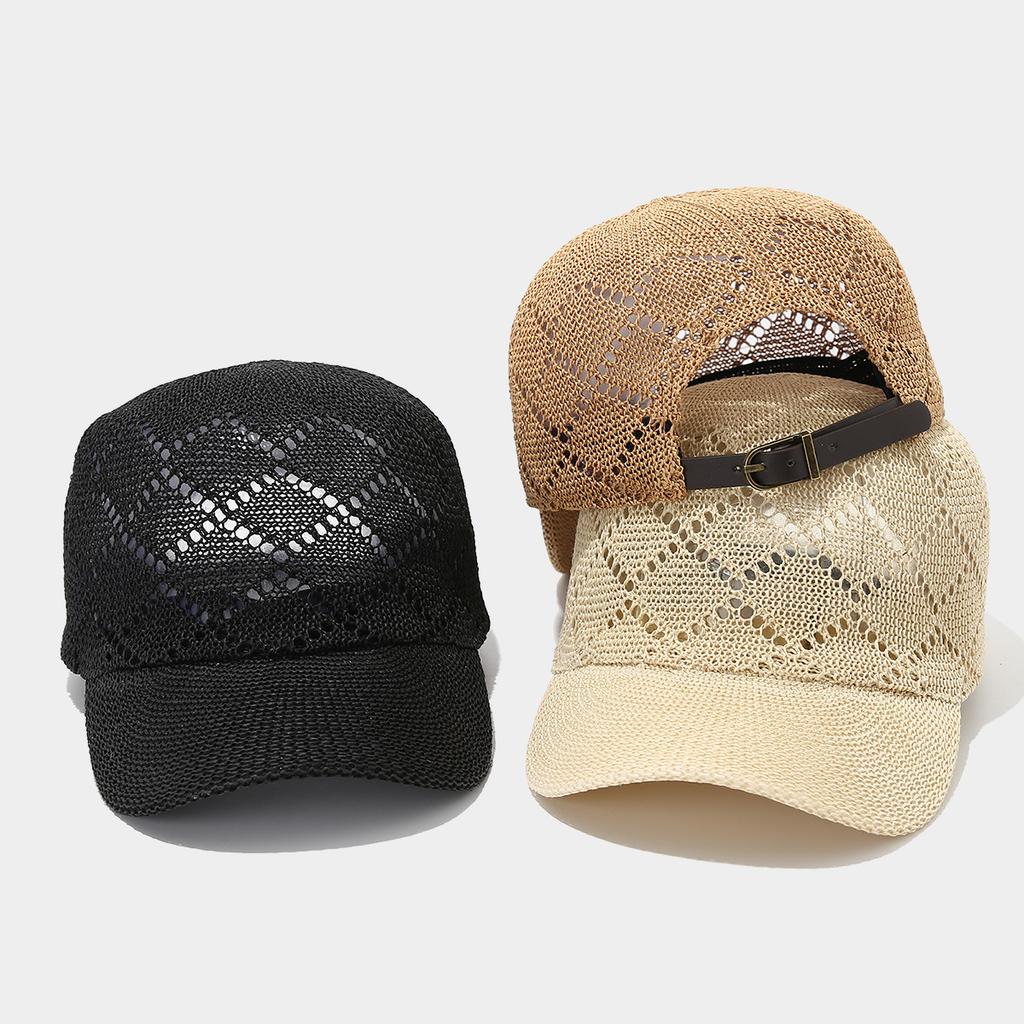 Grass Woven Duck Tongue Hat for Women Summer Outdoor Breathable Sun Hat Solid Color Casual Grass Hat