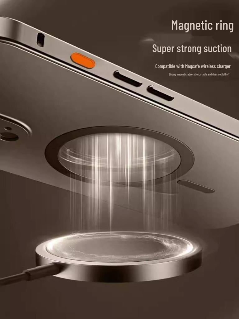 King Metal Buckle Apple 17pro/17promax Magnetic Anti-Fall Frosted Phone Case