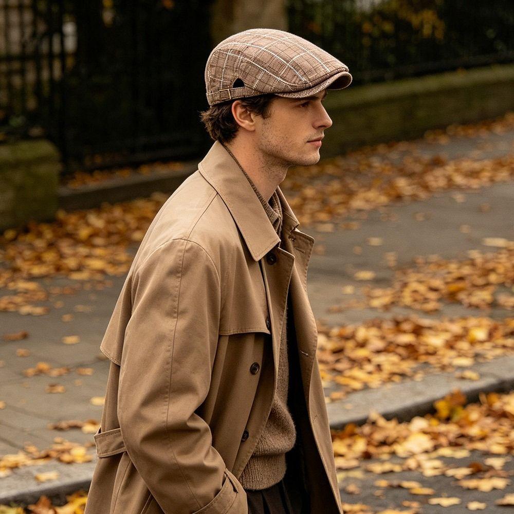 Fashion Spring Summer Newsboy Caps Geometric Print Cotton Flat Peaked Cap Adjustable Casual Painter Beret Hats Men Women