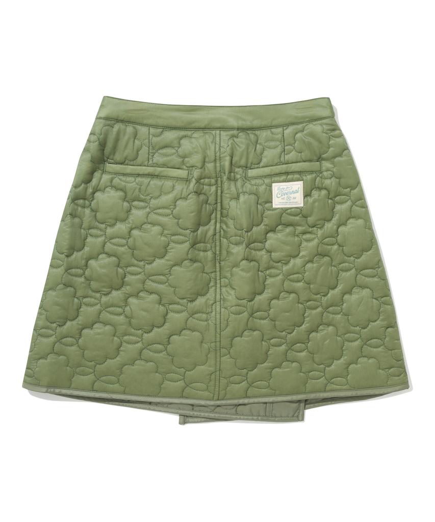 Covernat Woman Cloverheart Quilted Wrap Mini Skirt Olive