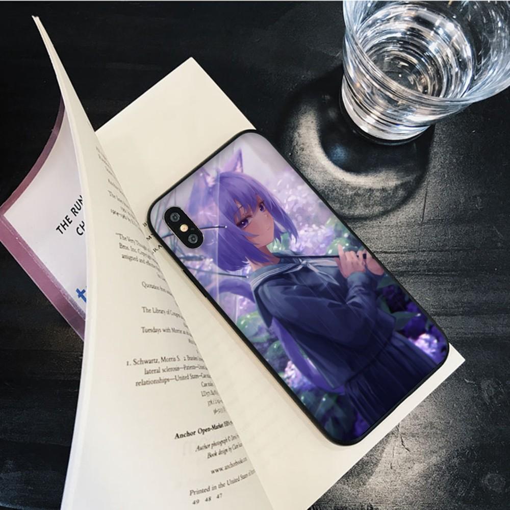 Kawaii Nekomata Okayu Phone Case for iPhone 15 8 7 6 6S Plus X SE 2020 XR XS 14 11 12 13 Mini Pro Max Mobile Case