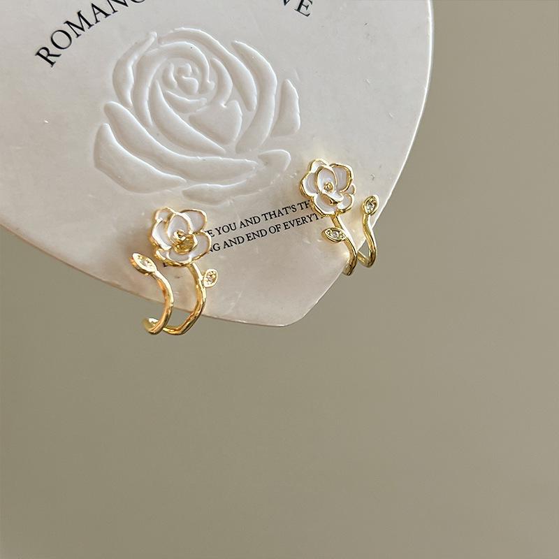 Colorful Zircon Drip Glaze Hoop Earrings: Chic Light Luxury Style for Fashion-Forward Women