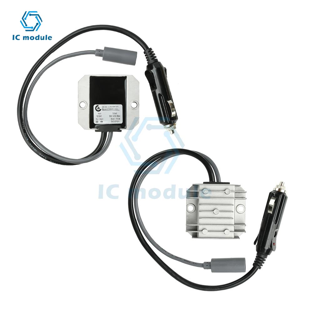 DC 12V/24V to 30V 3.5A Mini DC Step-Up Boost Converter with Cigarette Lighter Plug for RV Truck Car Van Waterproof Power Supply