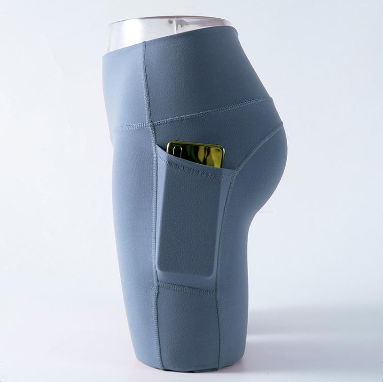 Sports Shorts New High Waist Hip Lift Yoga Five-point Pants with Pockets Fitness Cycling Pants Running Tight and Thin Yoga Shorts Women
