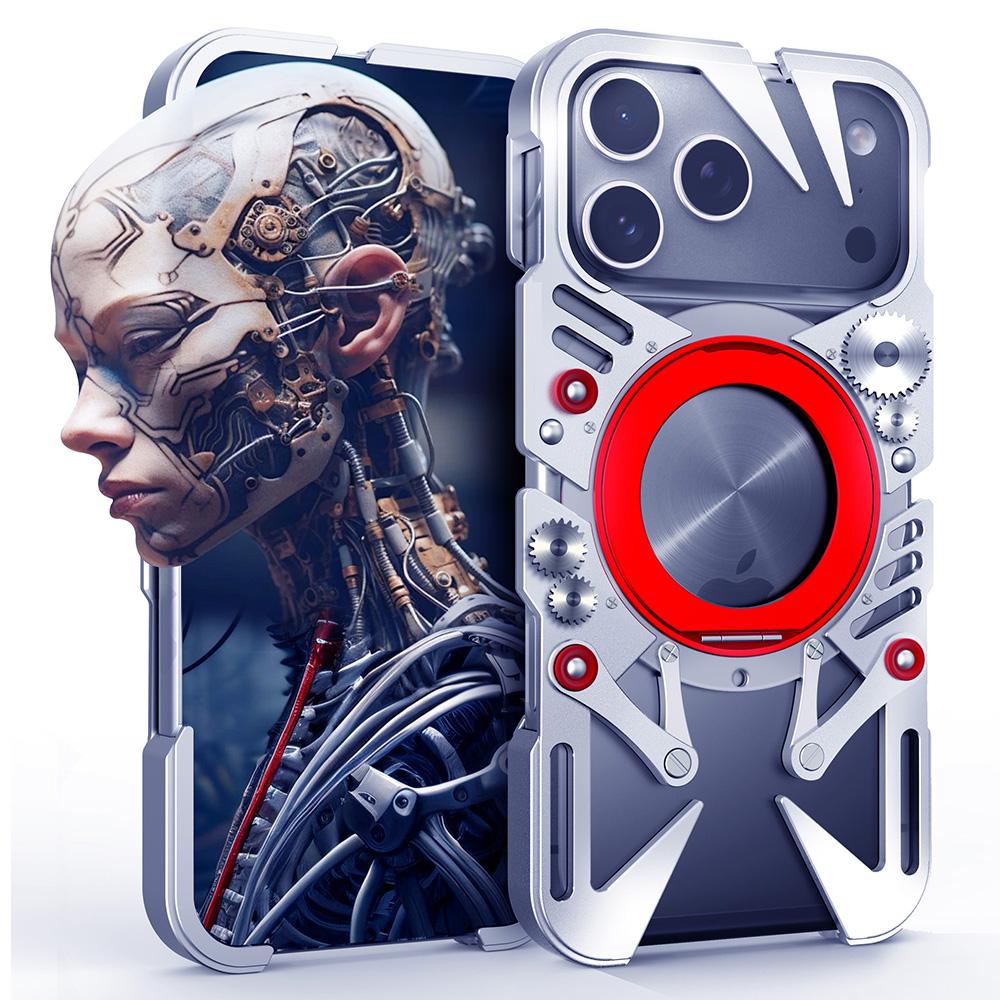 

Для iPhone 17 Pro Max Защитный чехол-бампер с подставкой из алюминиевого сплава Магнитная крышка для телефона с ремешком на запястье Совместимый с MagSafe