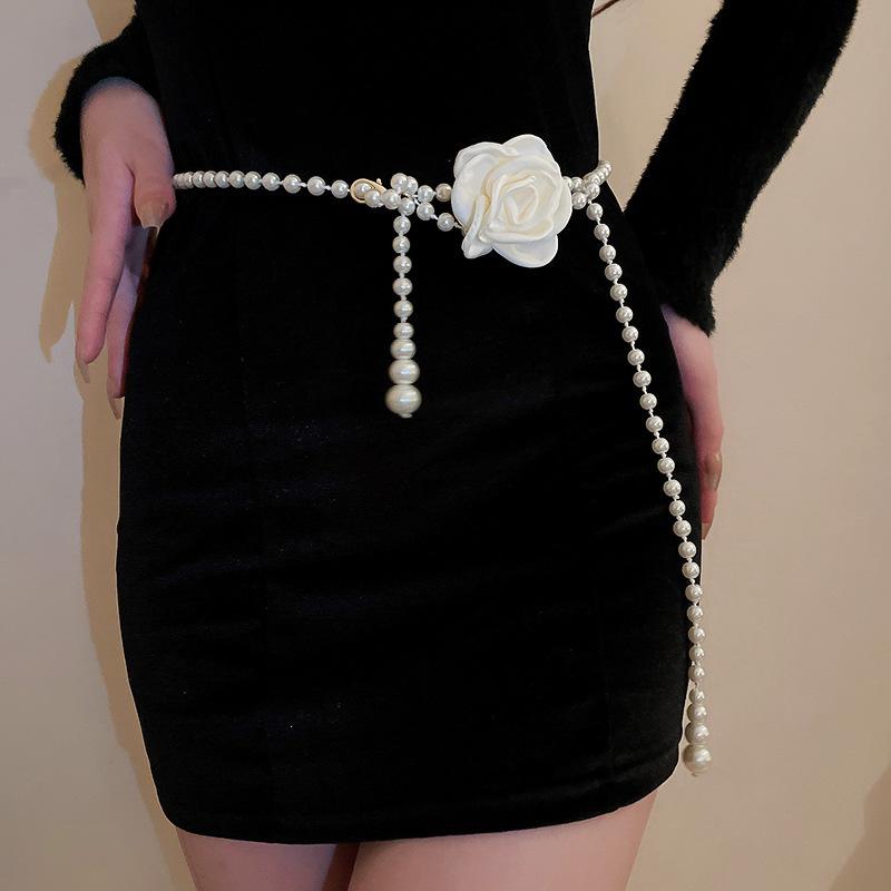 Ethnic Style Wax Rope Wood Bead Acrylic Woven Oval Waist Chain Temperament Belt Versatile Waist Jewelry