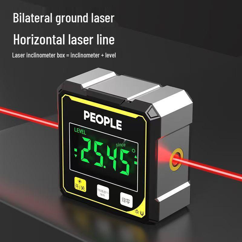 High-Precision Digital Laser Level with Spirit Level, Angle & Slope Measurement