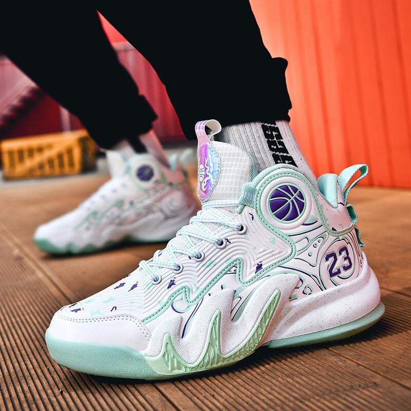 Studenten-Basketballschuhe Herren High-Top Herbst Mittelschulkinder und Grundschüler tatsächlicher Kampf Stoßdämpfung rutschfester Grip du