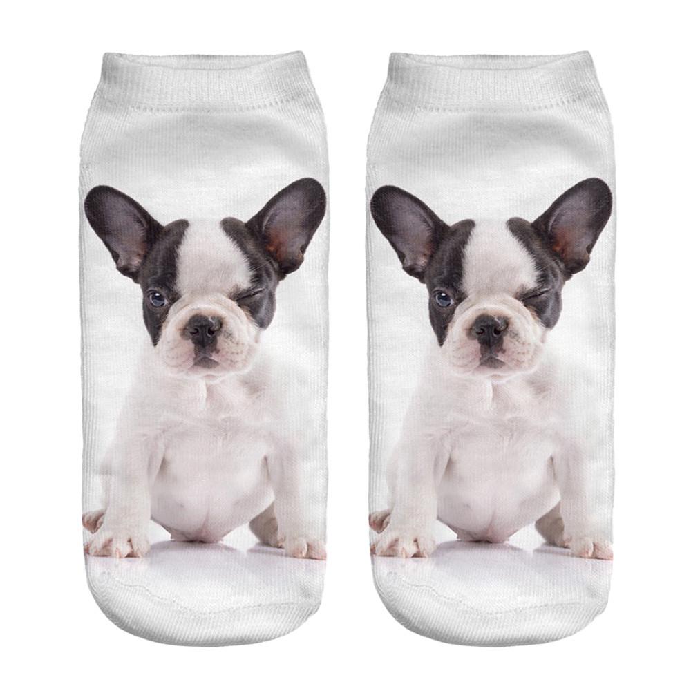 Popular Funny Unisex Short Socks 3D Dog Printed Anklet Socks Casual Socks