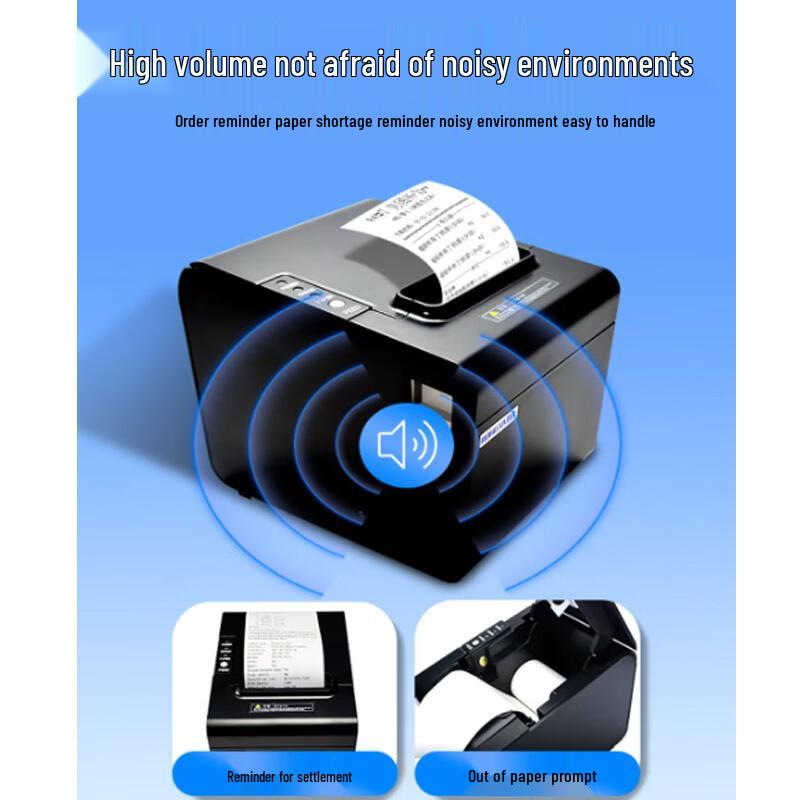 Rongda RP325 80mm Thermodrucker für Kassenbons CN-Stecker (Adapter enthalten)