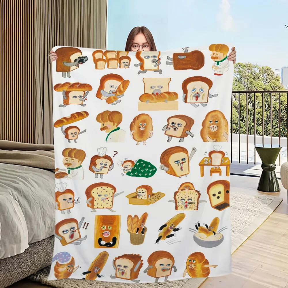 Flannel warm comfort  soft Picture plush Breads Thief blanket for sofa living room office bedroom travel book gift