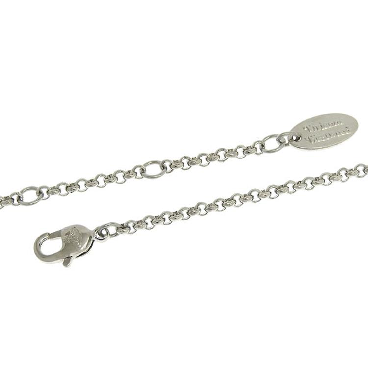 Vivienne Westwood Neil Saturn Design Platinum Necklace Women necklace Silver Pink 6302039P02P595