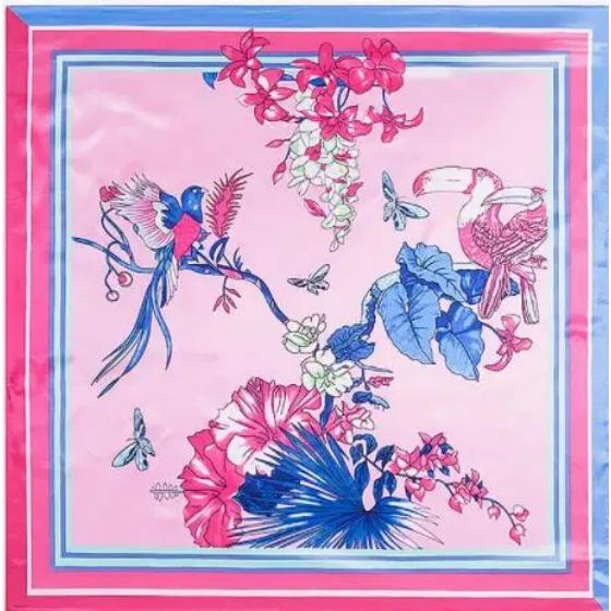 New Oil Painting Floral Print Women Silk Scarf Large Square Scarves Female Bandana Fashion Ladies Hijab Kerchief Scarves
