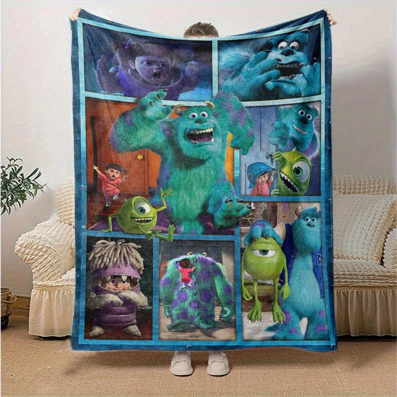 1pc. Cartoon Monsters Inc. Blanket for Home Decor, Seasonal Universal Throw Blanket, Soft Flannel Throw Blanket, Living Room, Travel, Campin