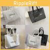 Stylish White And Black Canvas Tote Bag For Women With Large Capacity And Pvc Lining