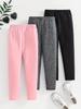 3-teilige Mädchen-Leggings mit Cartoon-Print und Fleece-Futter - Warme elastische Hose für Herbst/Winter