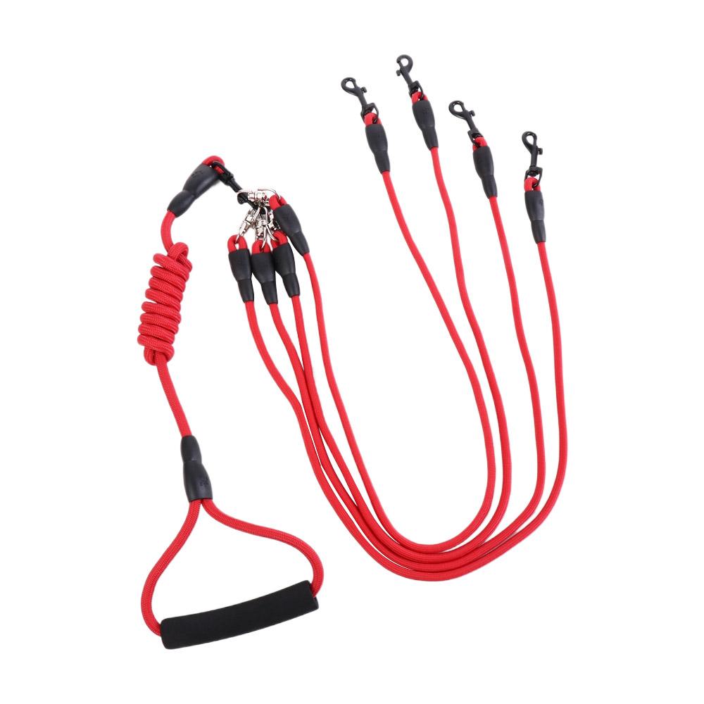 With Foam Handle 2/3/4 Way Pet Leash Adjustable Nylon Two Heads Dogs Leash 120CM Black Dogs Traction Rope Walking The Dogs
