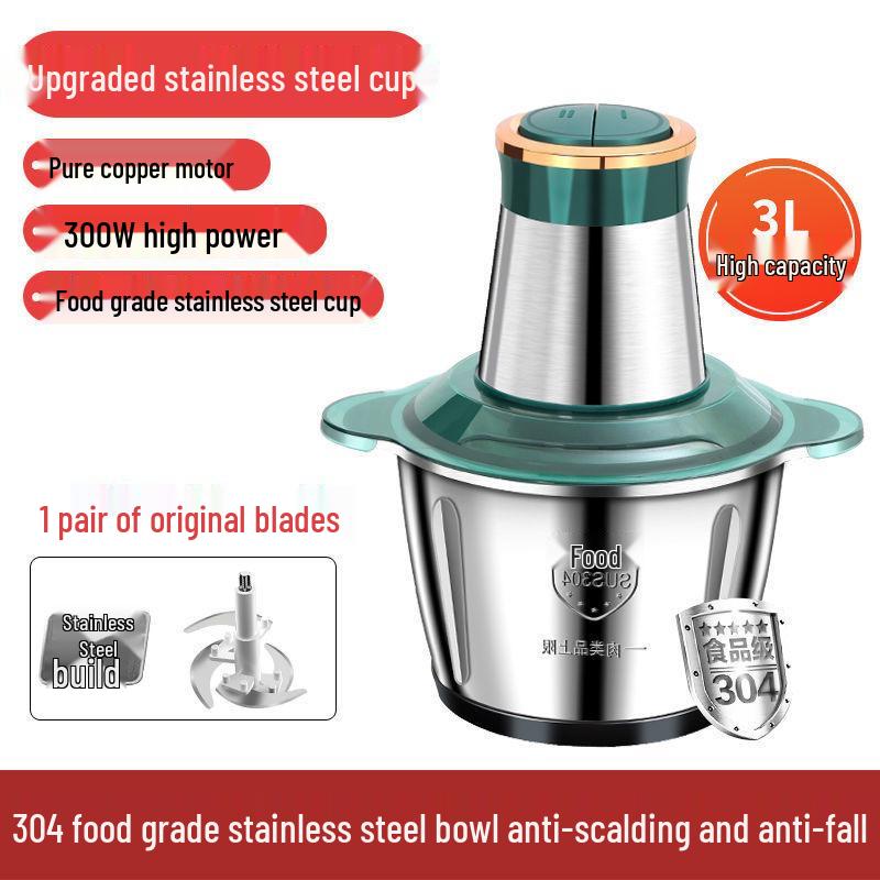 Large Capacity Stainless Steel Electric Meat Grinder & Food Processor