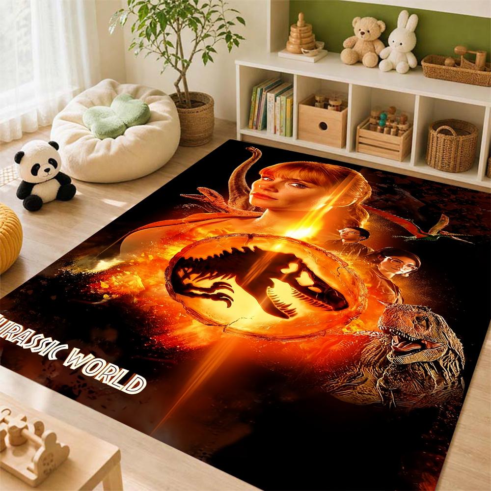 Dinosaurs Jungle Patterned Rug Soft Nonslip Carpet For Kids Bedroom Play Area Home Decor Memorial Gift