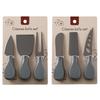 Stainless Steel Cheese Knife and Fork Set - 3-Piece for Western Cuisine