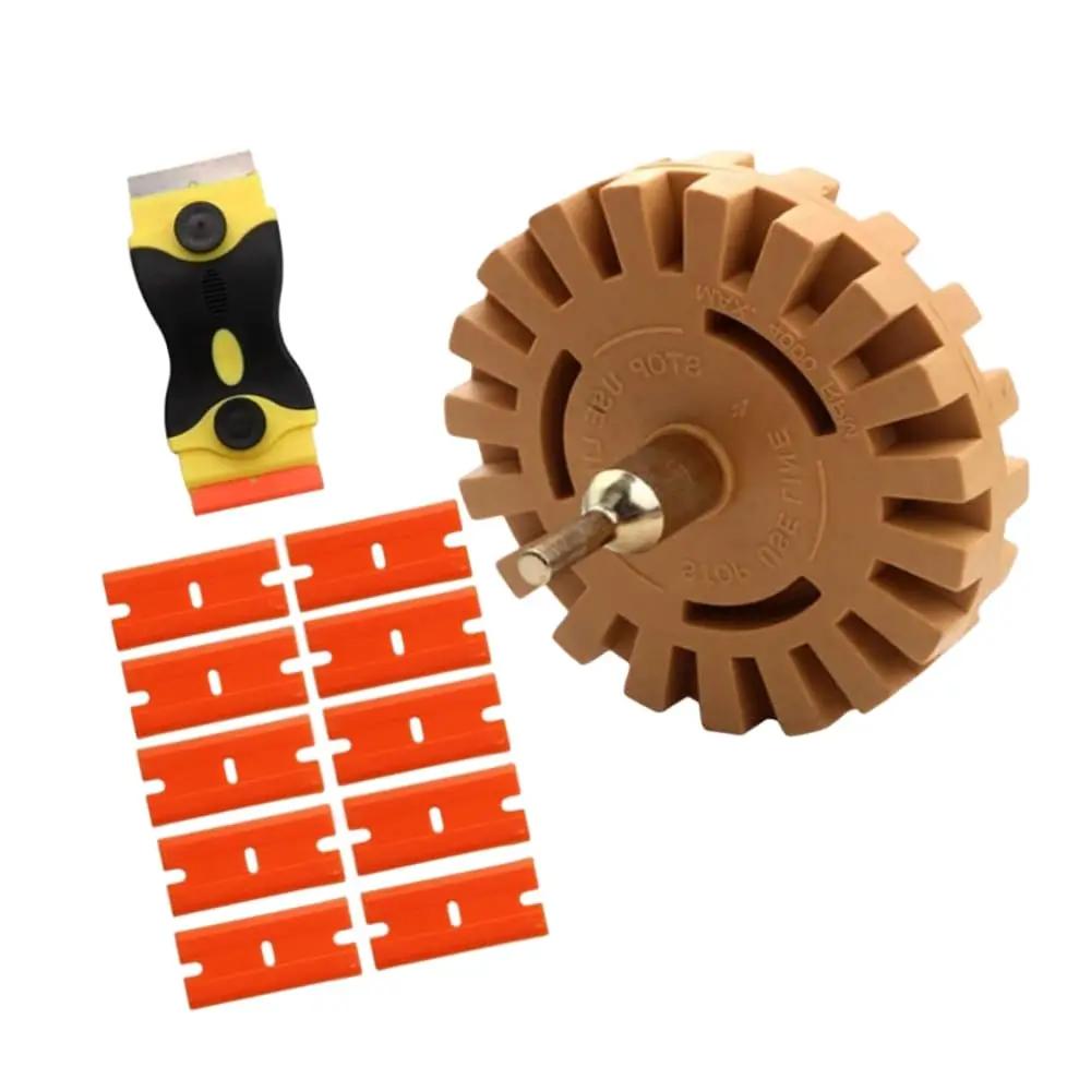 Rubber Eraser Wheel Pad Polishing Kit Wheel Car Sticker Remover Tool for Automotive, RV and Boat Pinstripe, Sticker