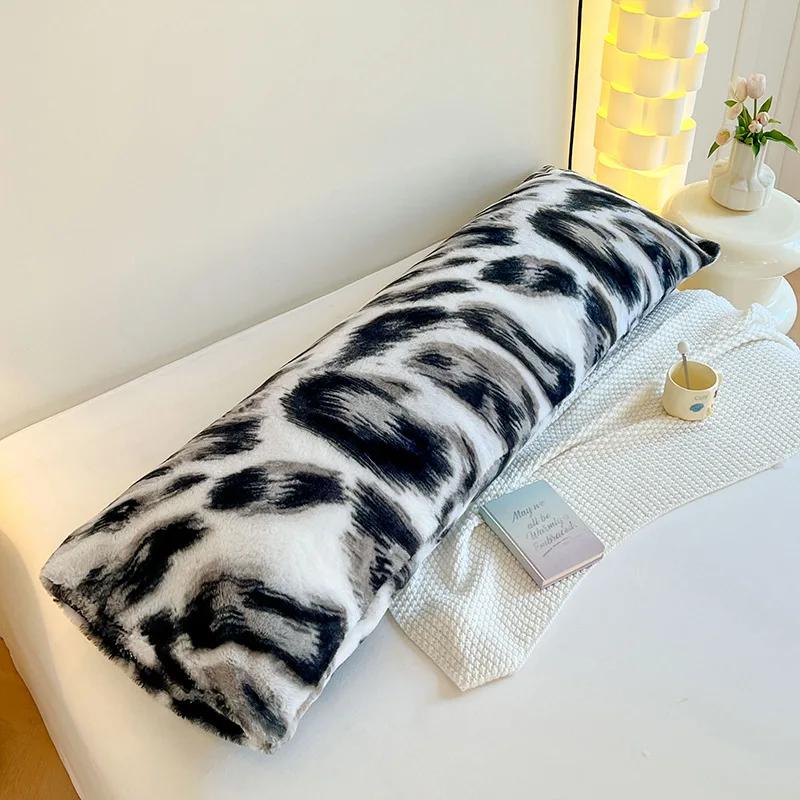 120/150/180cm Long Pillowcase Thick Plush Print Couple Lover Double Pillow Cover Home Sleeping Body Pillow Cover Home Decor