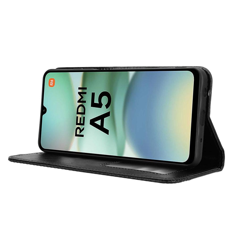 For Xiaomi Redmi A5 4G (171.7mm)/Poco C71 4G Case Wallet Stand Retro Texture Leather Phone Cover