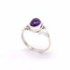 Ametyst 925 stříbrný prsten, oválný drahokam ručně vyráběný dámský boho prsten