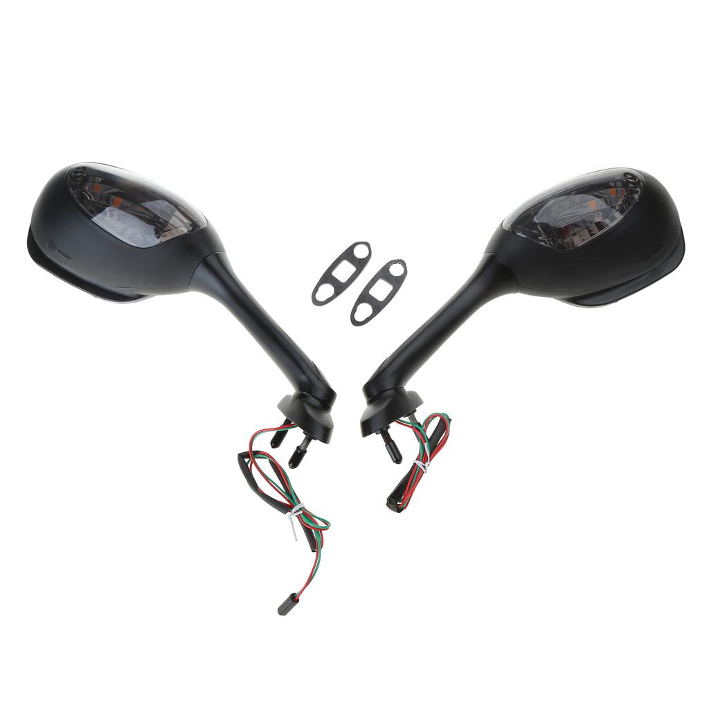 Motorcycle Adjustable Rear View Mirror with Integrated LED Turn Signals Suitable For GSXR600 GSXR750 GSXR1000 K8 K9 2pcs