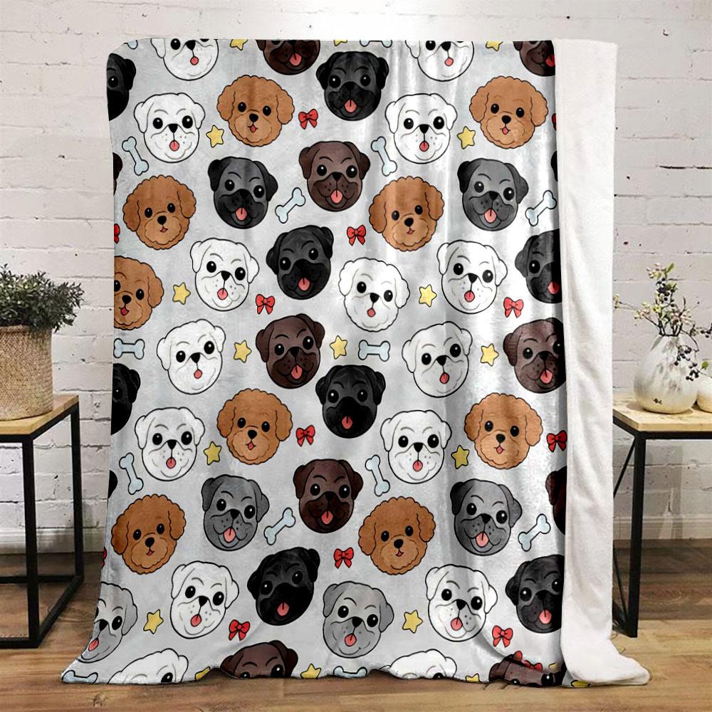 Cute Cartoon Animal Avatars Printed Blanket Children Adult Blanket Soft and Warm Bedding for Sofa Outdoor Travel Cover Blanket