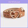 Love Heart Hollow Out Pu Belt With Metal Pin For Fashion Casuals