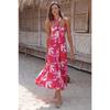 Summer Dress with Neck Hanging and Sleeveless Long Skirt for Women