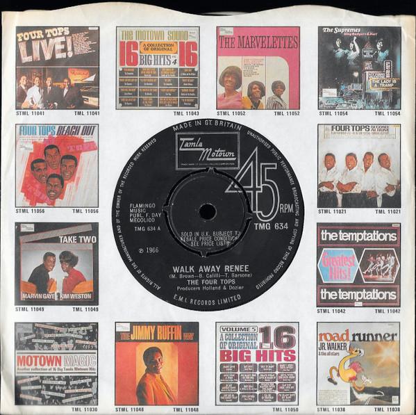 

7inch Record FOUR TOPS - Walk Away Renee TMG634 Tamla Motown 1967 UK Soul/Funk Used