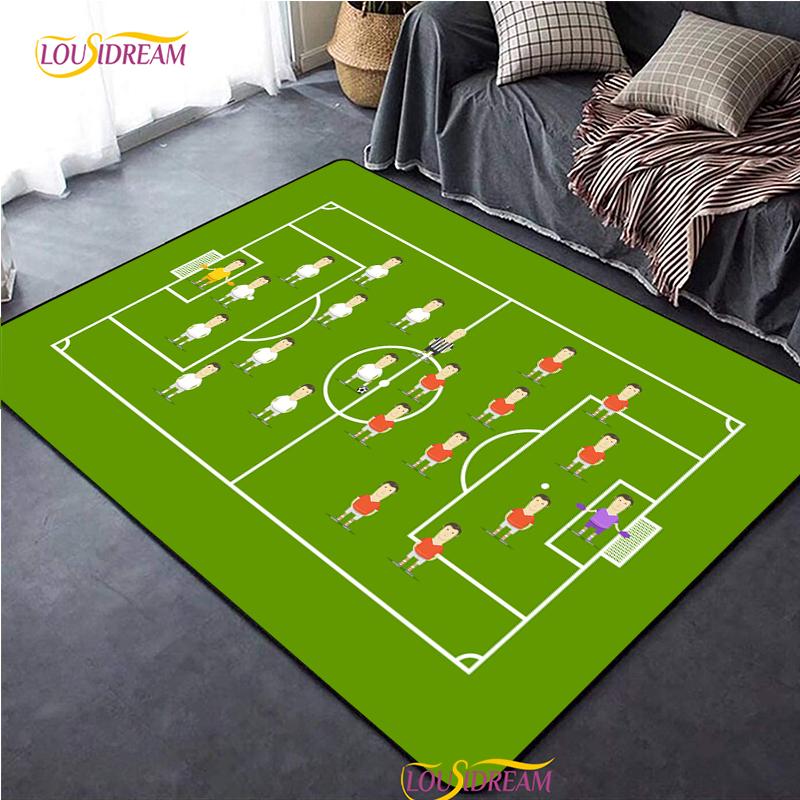 Personalisierter American Football Court Teppich, Teppich für Wohnzimmer Schlafzimmer Dekoration, Kinder Küche Badezimmer Rutschfeste Bodenmatte Alfombra