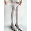 Women Elegant Hollowed Out Lace Solid Pantyhose Stockings Japanese Style Vintage Flower Jacquard Mesh Tights Leggings