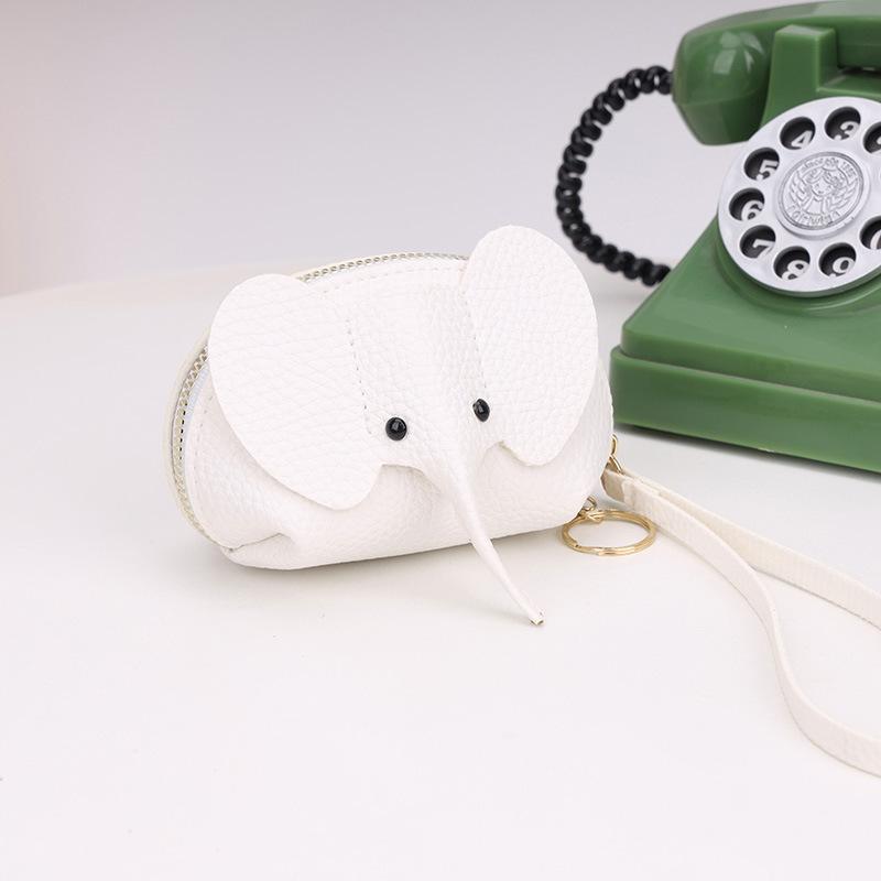 1Pcs Creative Lipstick Zipper Card Bag Cute Small Elephant Wallet Cosplay Anime Purse Elephant Japanese Bag Backpack Pendant