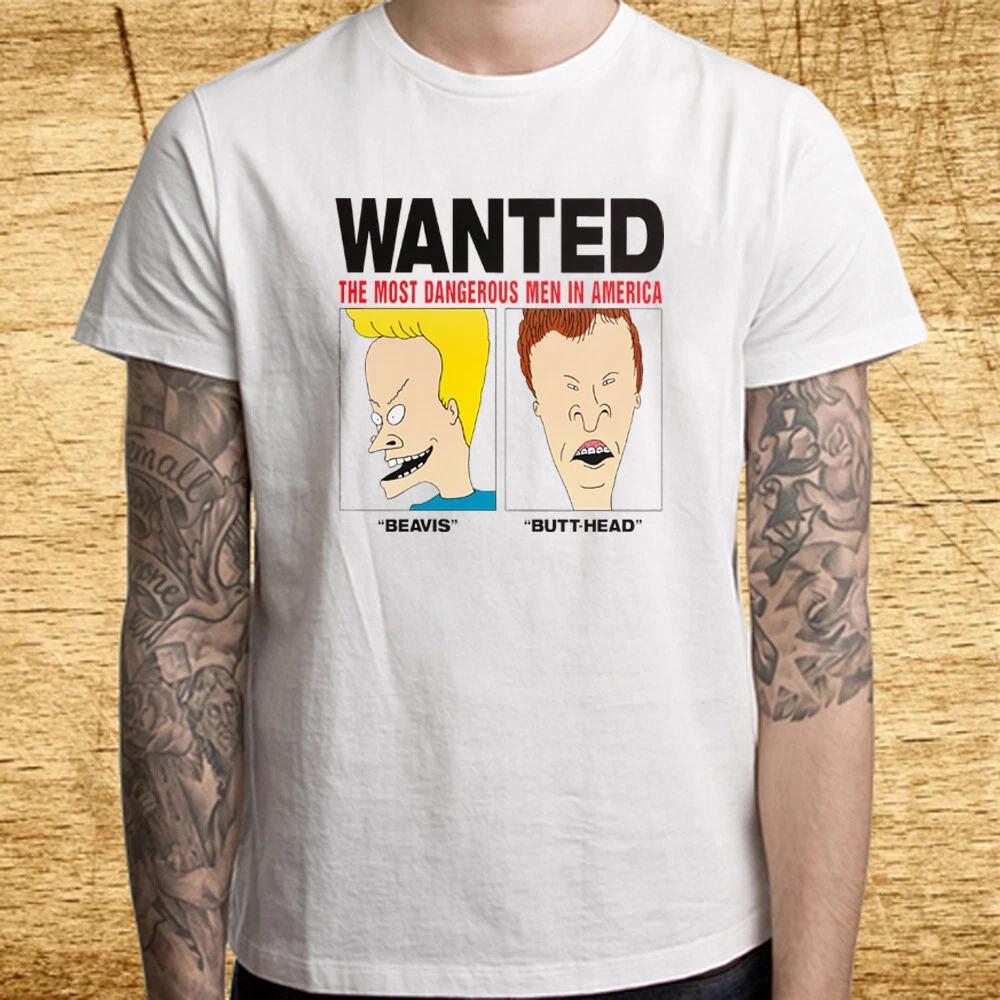 Beavis and Butt Head Wanted White T-Shirt Tee Top Unisex S