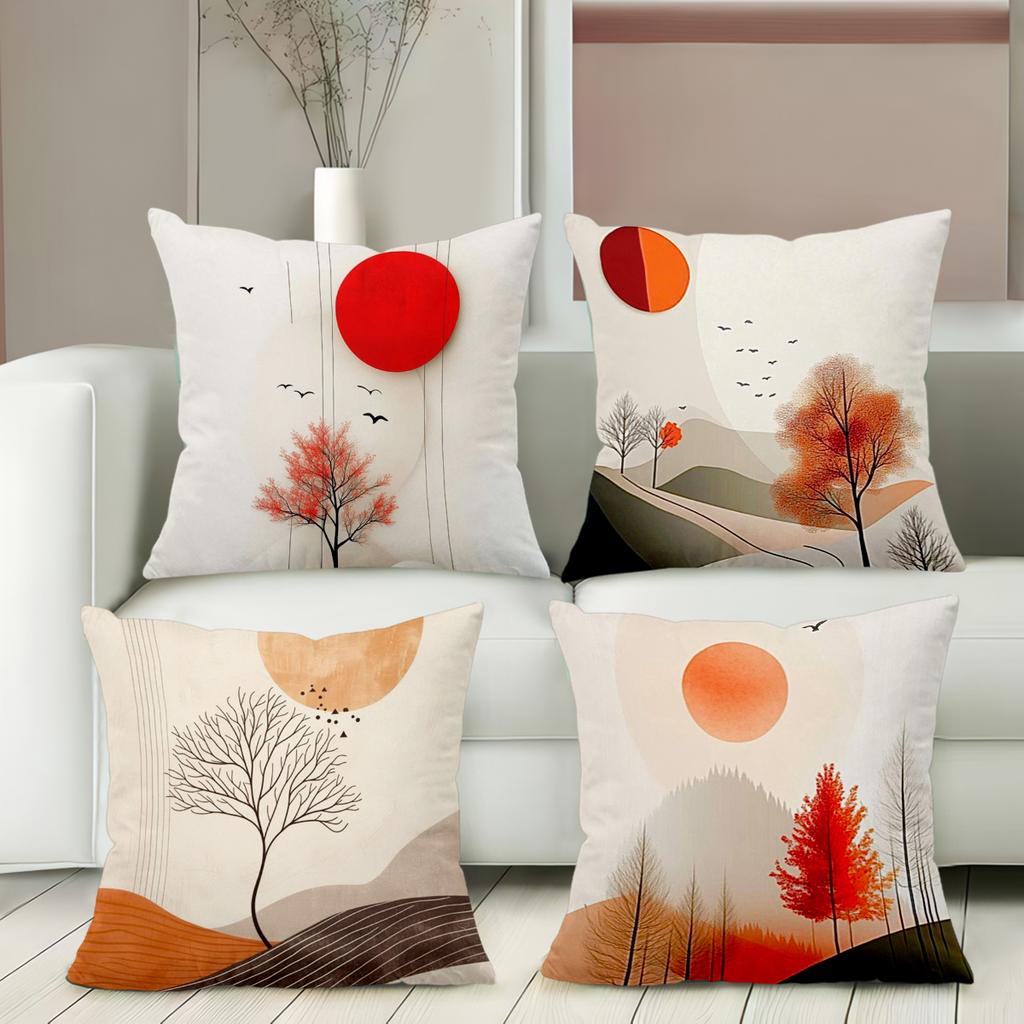 Autumn Landscape Pillow Covers Stylish Home Decor Polyester pillowcase, sofa decorative cushion cov Headboard Pillow